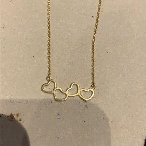 Delicate tiny 4 hearts necklace